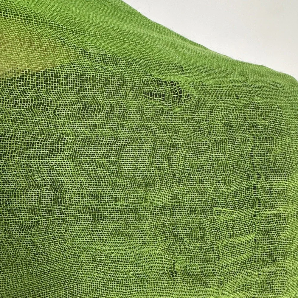John Ashfield Green 100% Virgin Wool Scarf Lightweight Fringed Kelly Green Gaizy